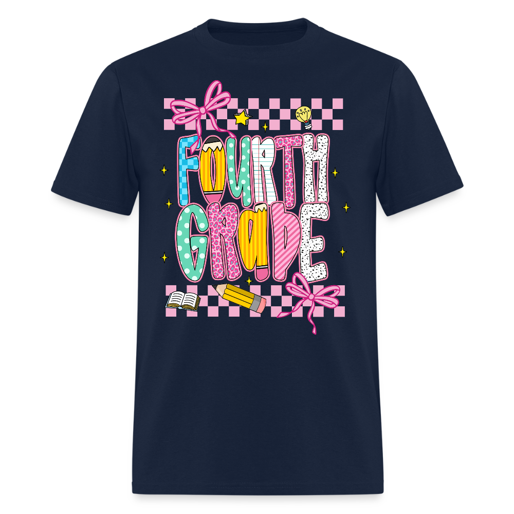 Back To School Fourth Grade Teacher Gift T-Shirt - navy