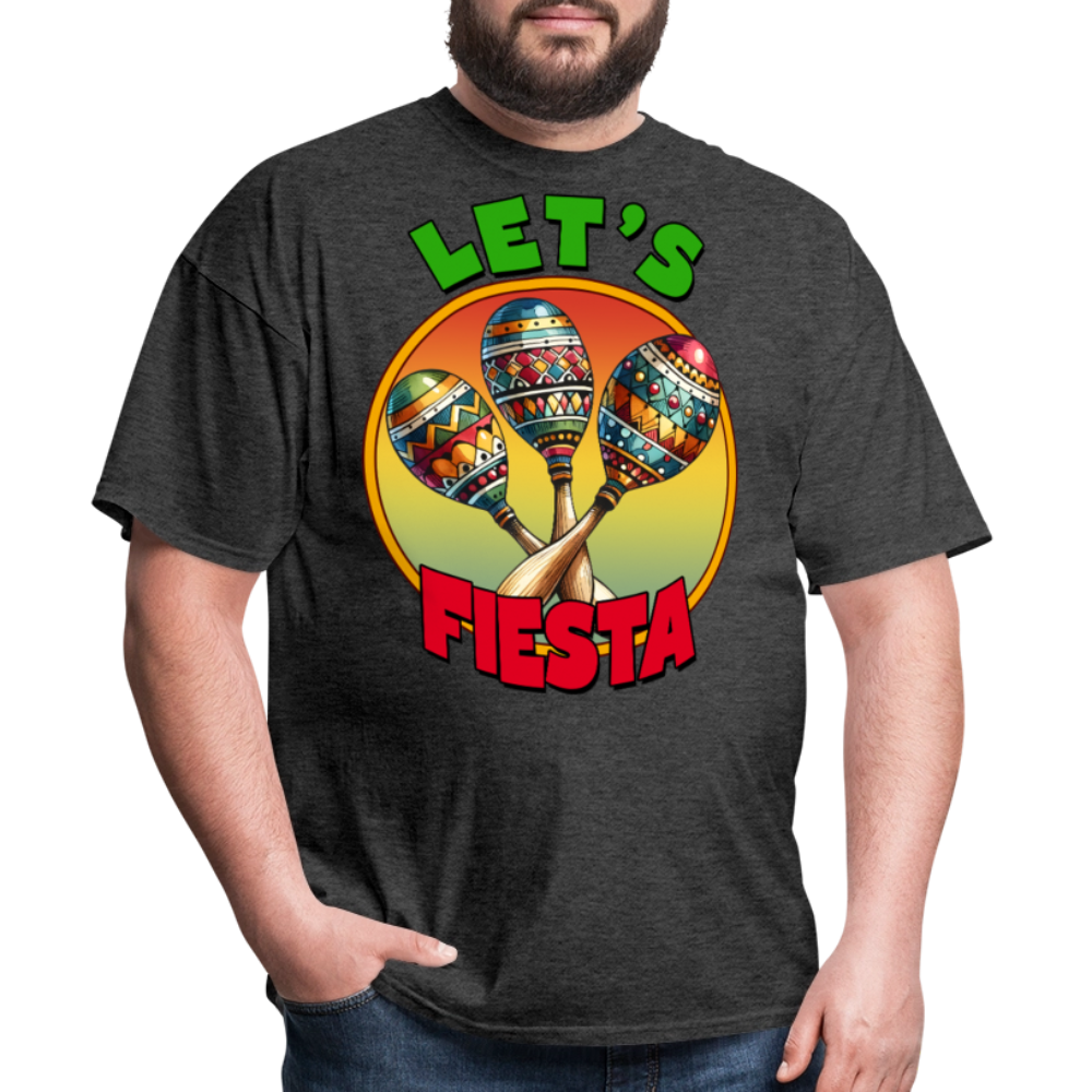 Let’s Fiesta Mexican Party Shirt Colorful Maracas Fiesta T-shirt - heather black