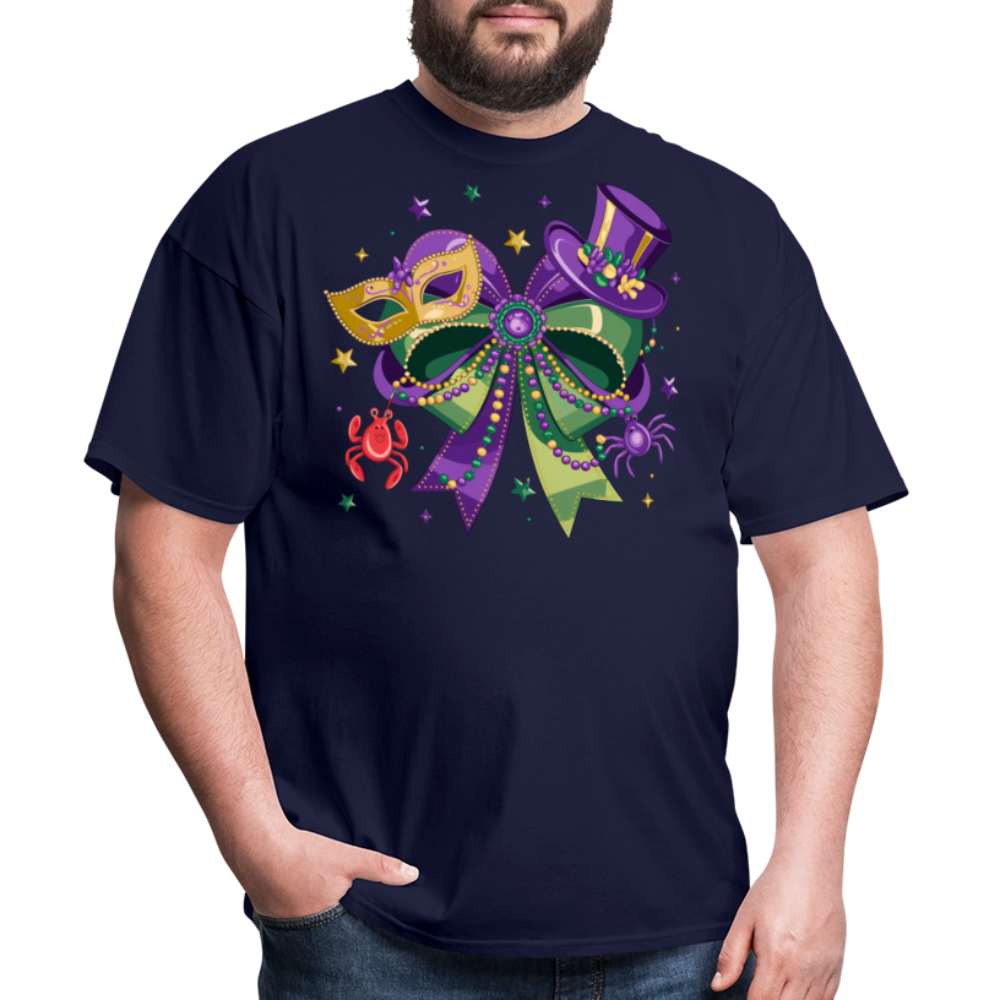 Colorful Masquerade Mask Tee for Fat Tuesday Funny Mardi Gras T-shirt - navy