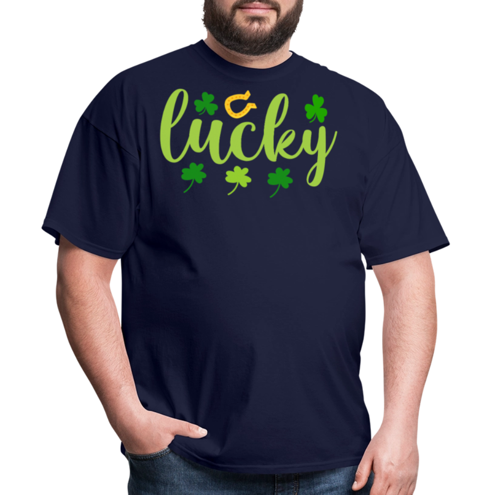 Irish Shamrock Lucky Tee St. Patrick’s Day Lucky Tee For Women T-shirt - navy