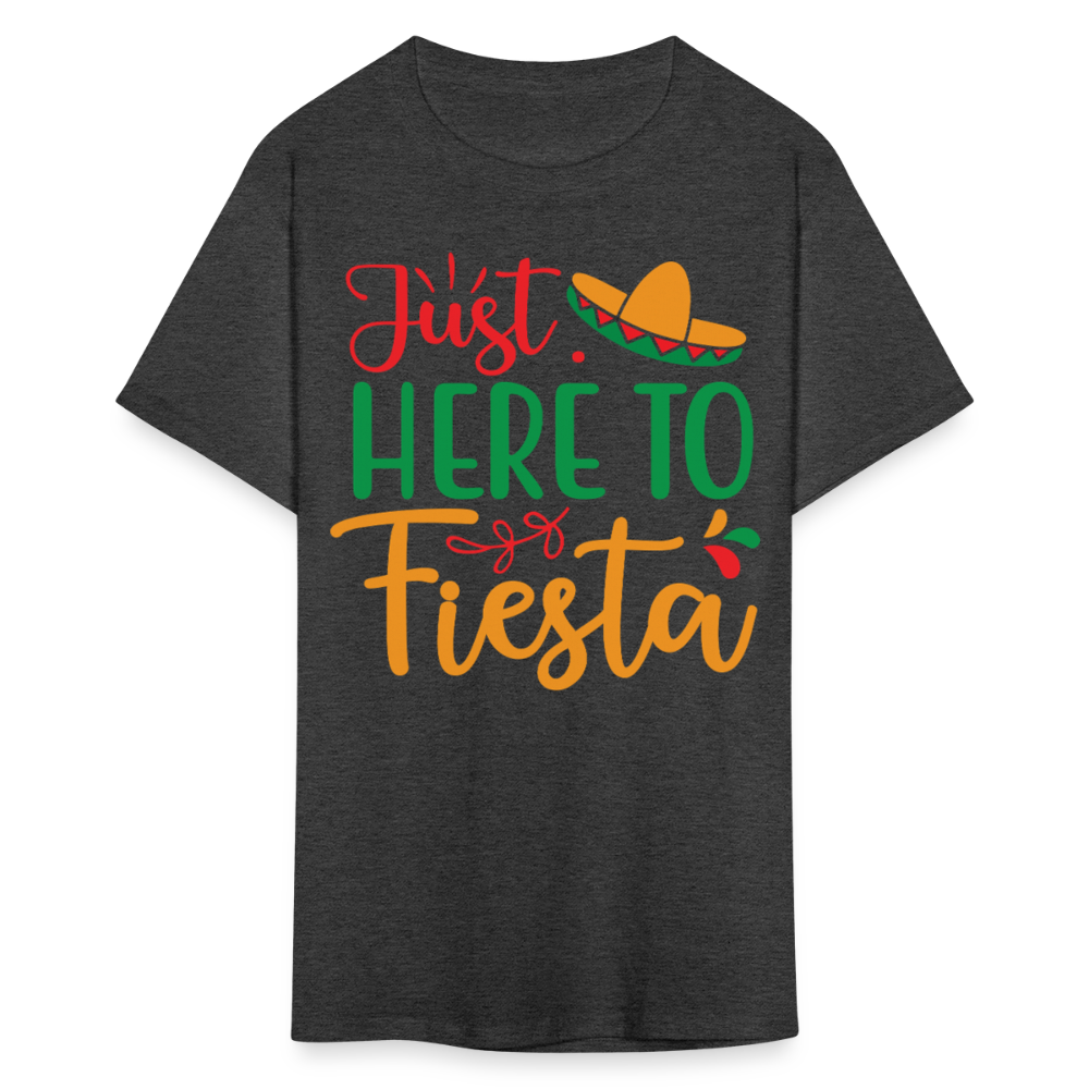 Just Here To Fiesta Mexican Party T-shirt - heather black