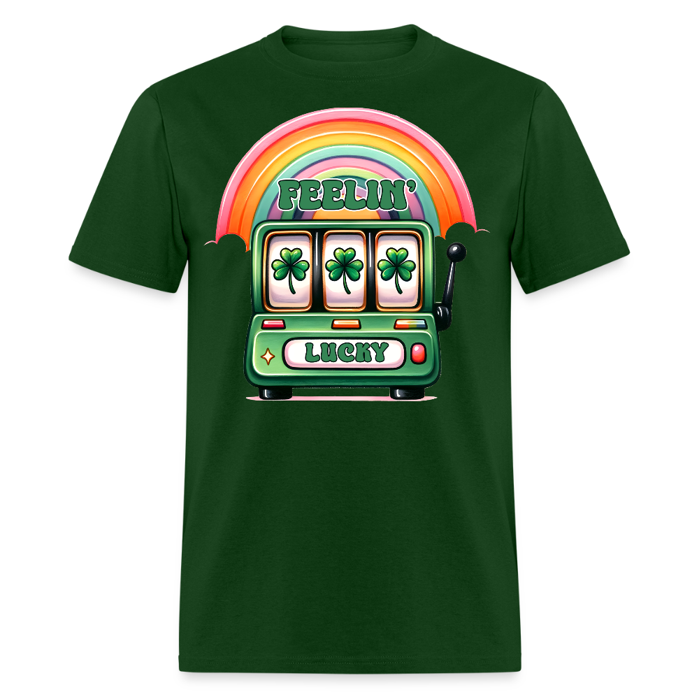 Lucky Slot Machine St Patrick’s Day T-shirt - forest green