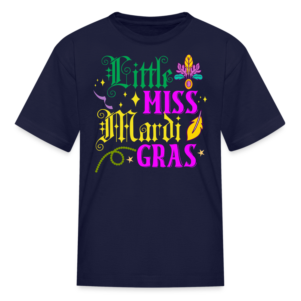 Little Miss Mardi Gras Toddler T-shirt - navy