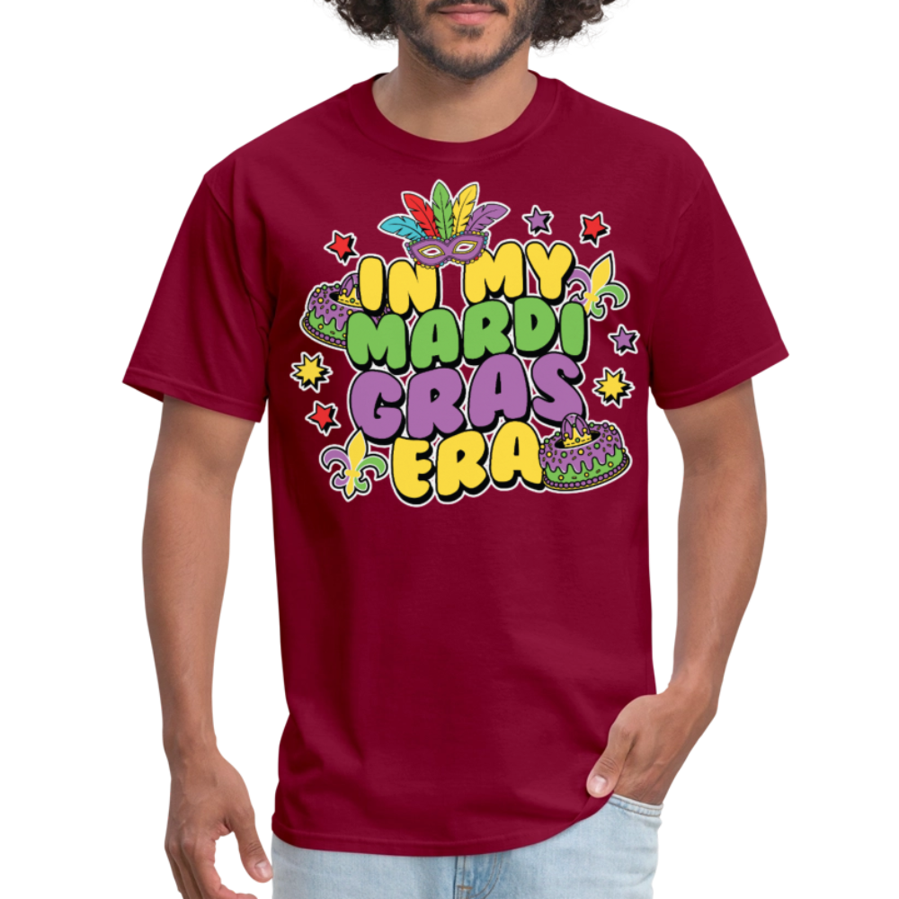 In My Mardi Gras Era Tee For Festival Goers Colorful Mardi Gras Party T-shirt - burgundy