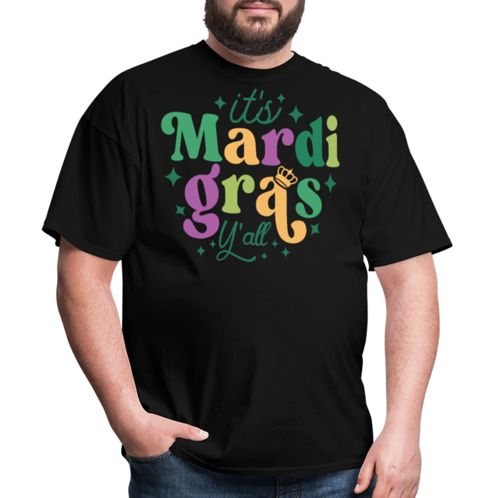 It's Mardi Gras Y'all Crown T-Shirt - black