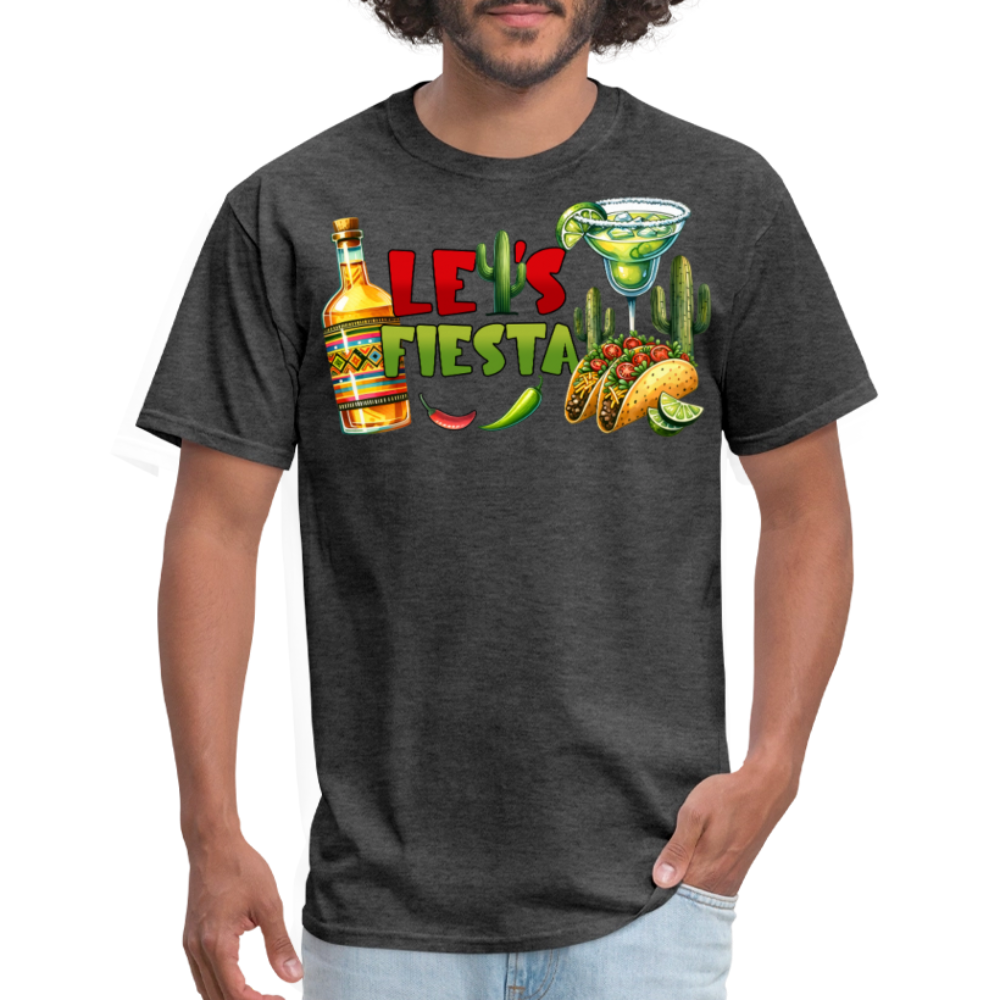 Let’s Fiesta Mexican Celebration Tee Cinco de Mayo Party T-shirt - heather black