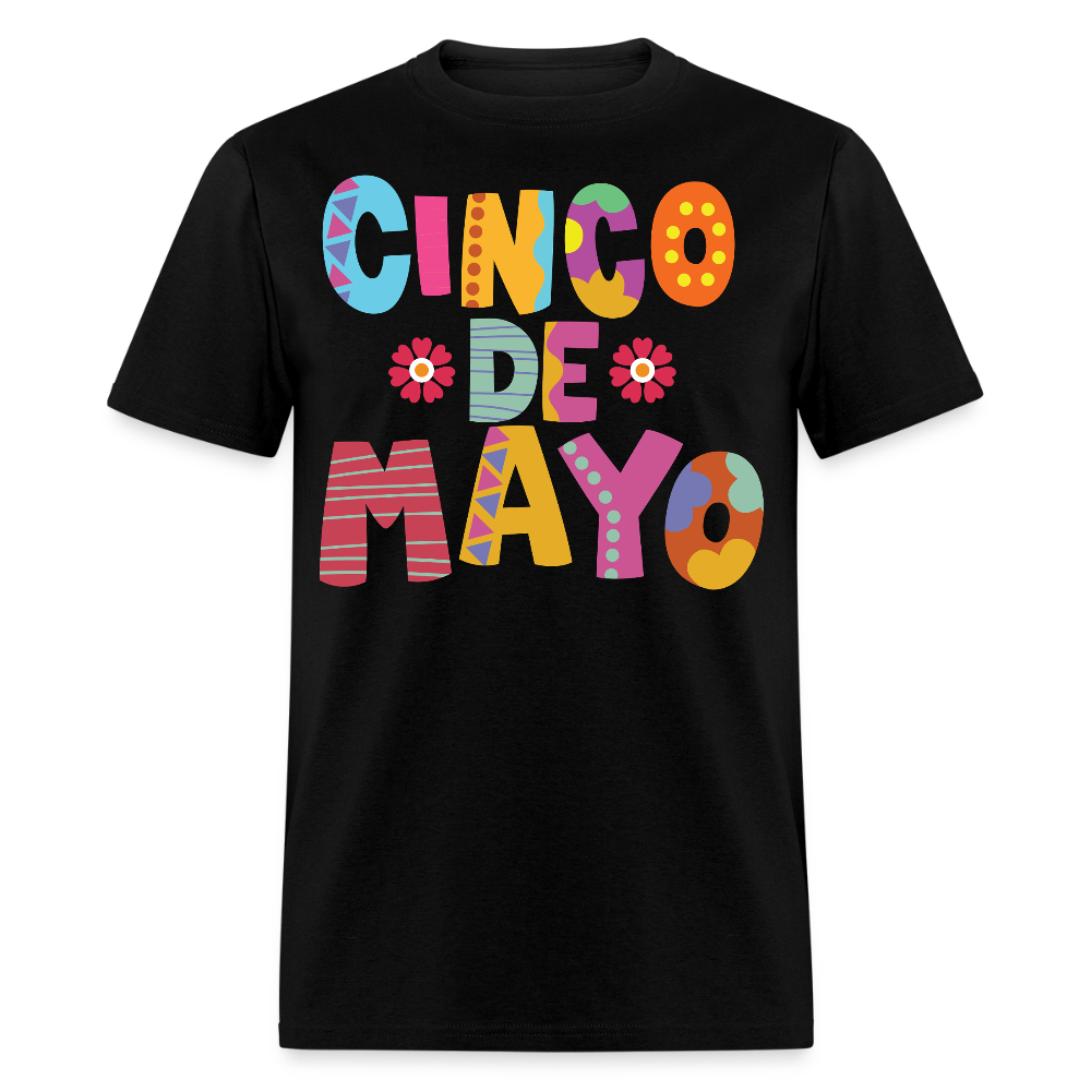 Mexican Holiday Celebration Tee Cinco De Mayo Colorful Graphic T-shirt - black