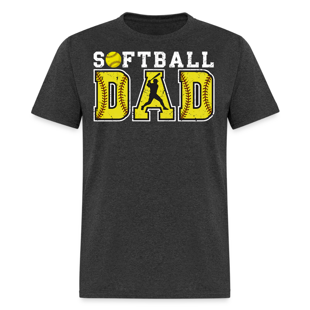 Softball Supporter Gifts For Dads T-shirt - heather black
