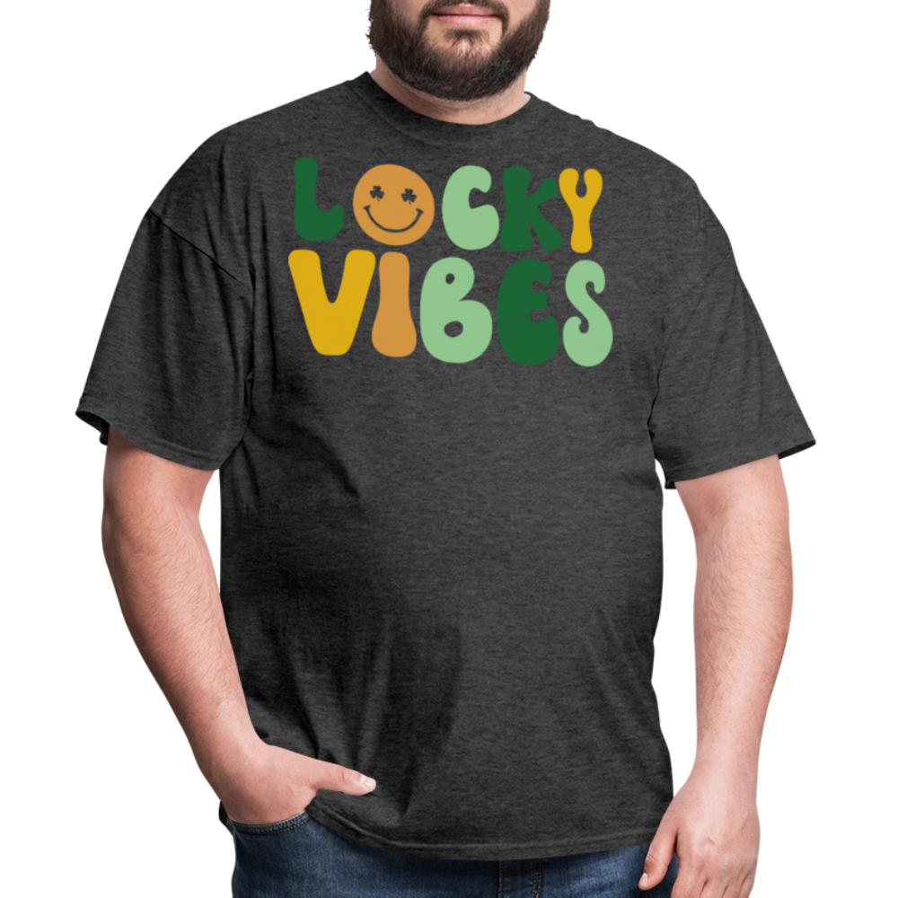 Lucky Vibes RetroTee For St Patrick’s Day T-shirt - heather black