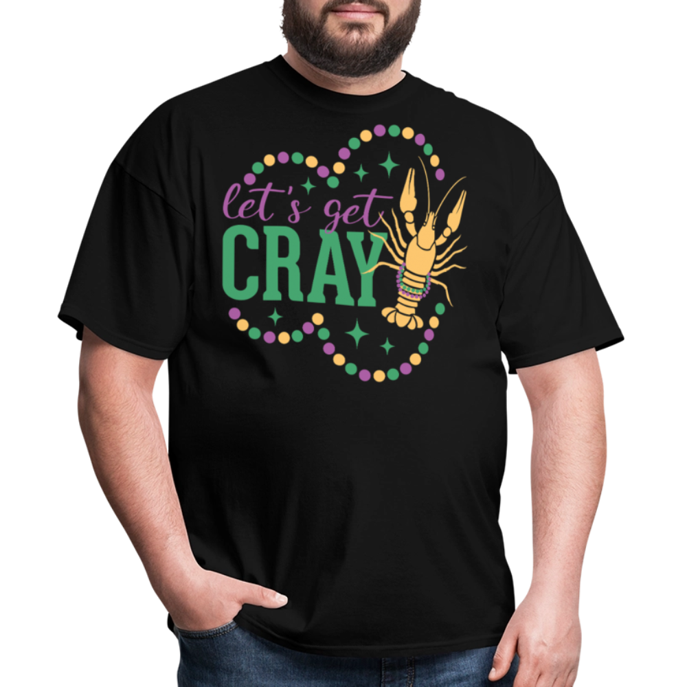 Let’s Get Gray Crawfish Graphic Tee Funny Mardi Gras T-shirt - black