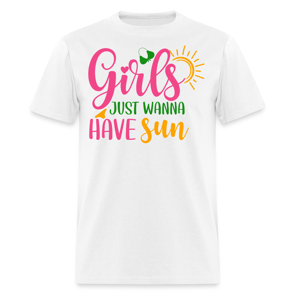 Girls Just Wanna Have Sun Beach Vacation T-shirt - white