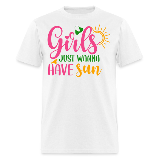 Girls Just Wanna Have Sun Beach Vacation T-shirt - white