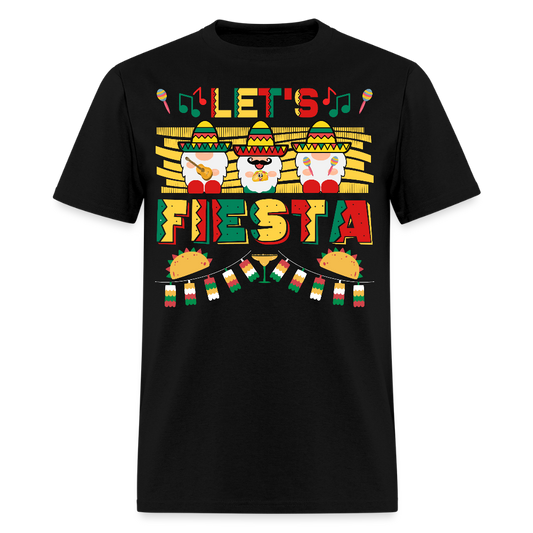 Cute Gnome Mexican Festival Tee Let’s Fiesta Mexican Party T-shirt - black