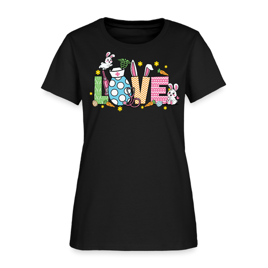 Easter Nurse LOVE Bunny T-Shirt - black