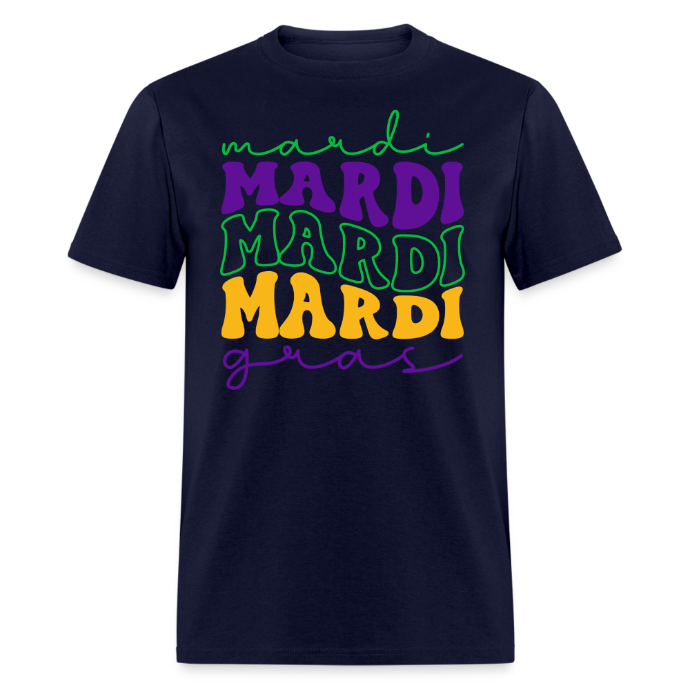 Funny and Stylish Mardi Gras Lettering Unisex T-shirt - navy