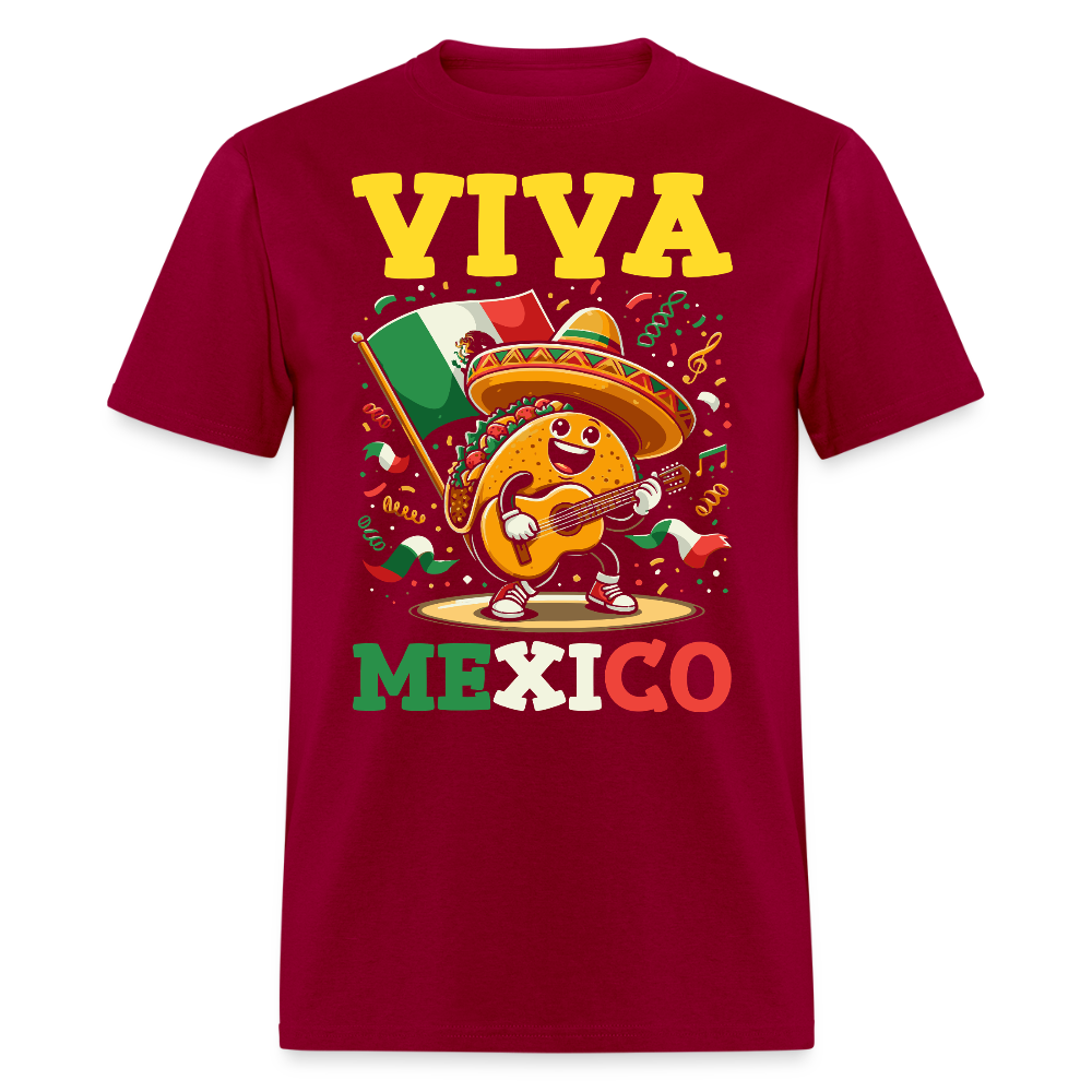 Cinco De Mayo Taco Shirt With Guitar Viva Mexico Party T-shirt - dark red