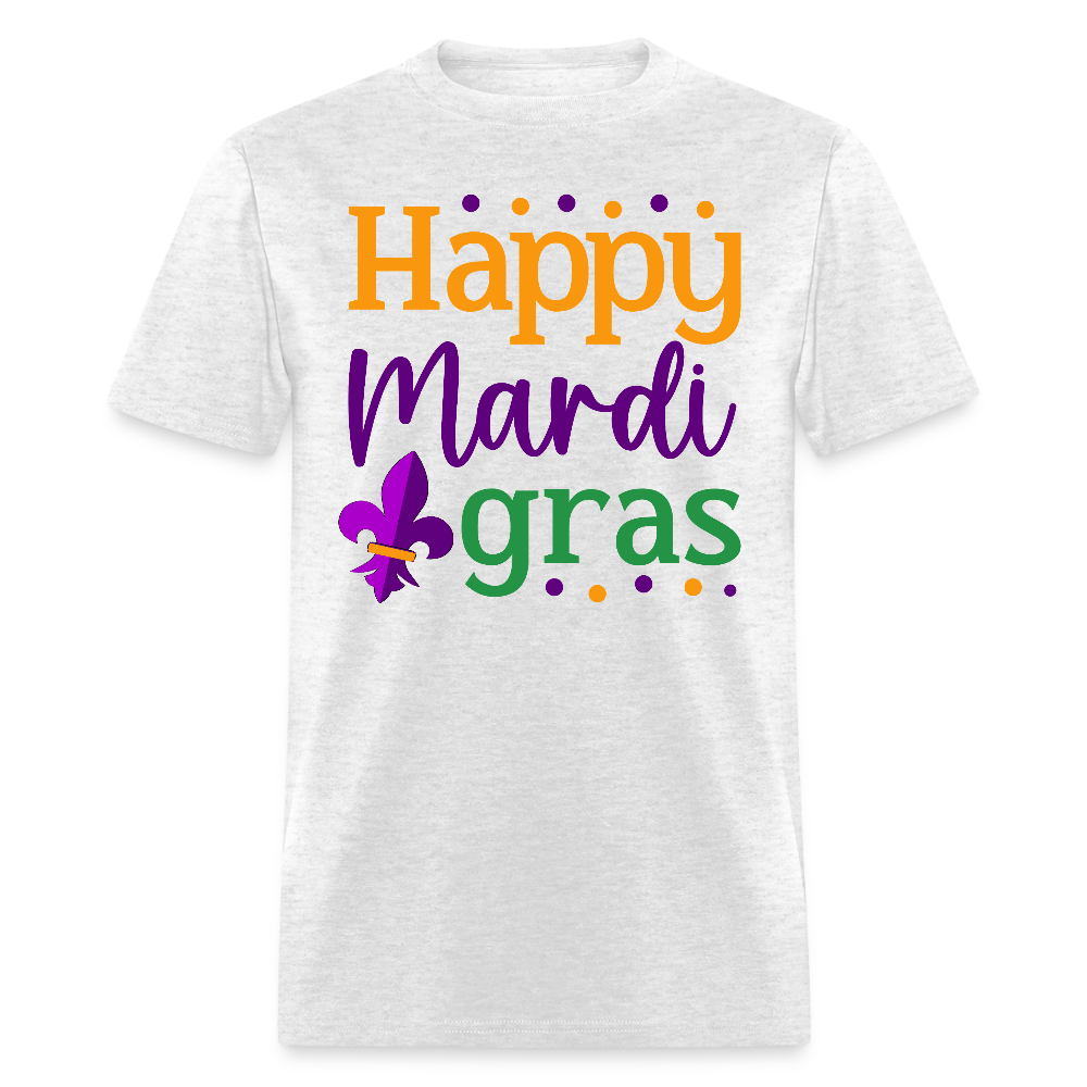 Colorful Mardi Gras Parade Tee Happy Mardi Gras T-shirt - light heather gray