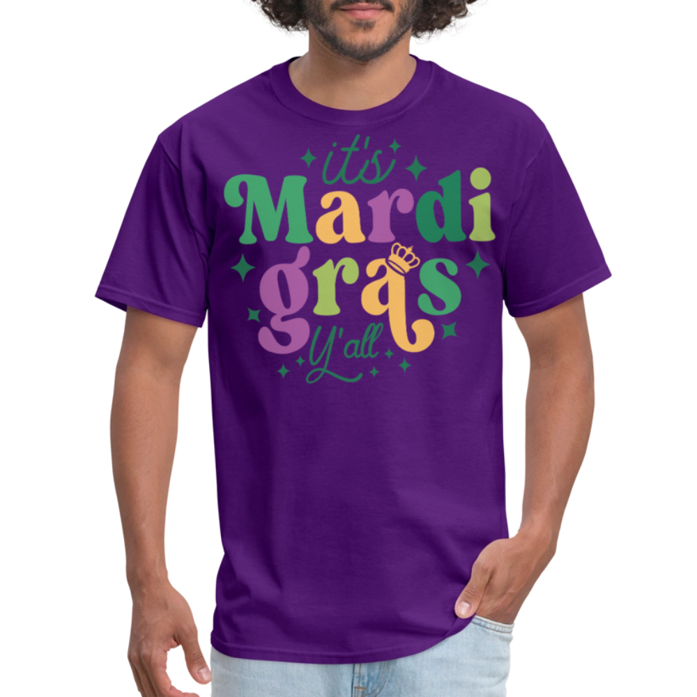 It's Mardi Gras Y'all Crown T-Shirt - purple