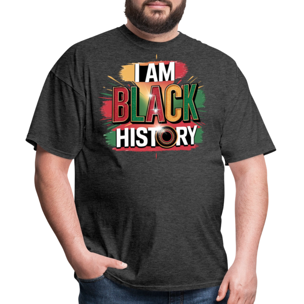 I Am Black History Graphic Tee For Black Empowerment Unisex T-shirt - heather black
