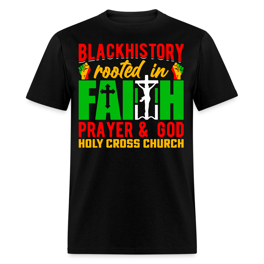 Spiritual Black Pride Tee Rooted In Faith Black Heritage T-shirt - black