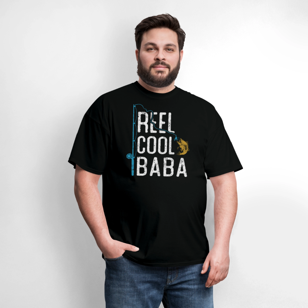 Reel Cool Baba Tee Father’s Day Fishing T-shirt - black