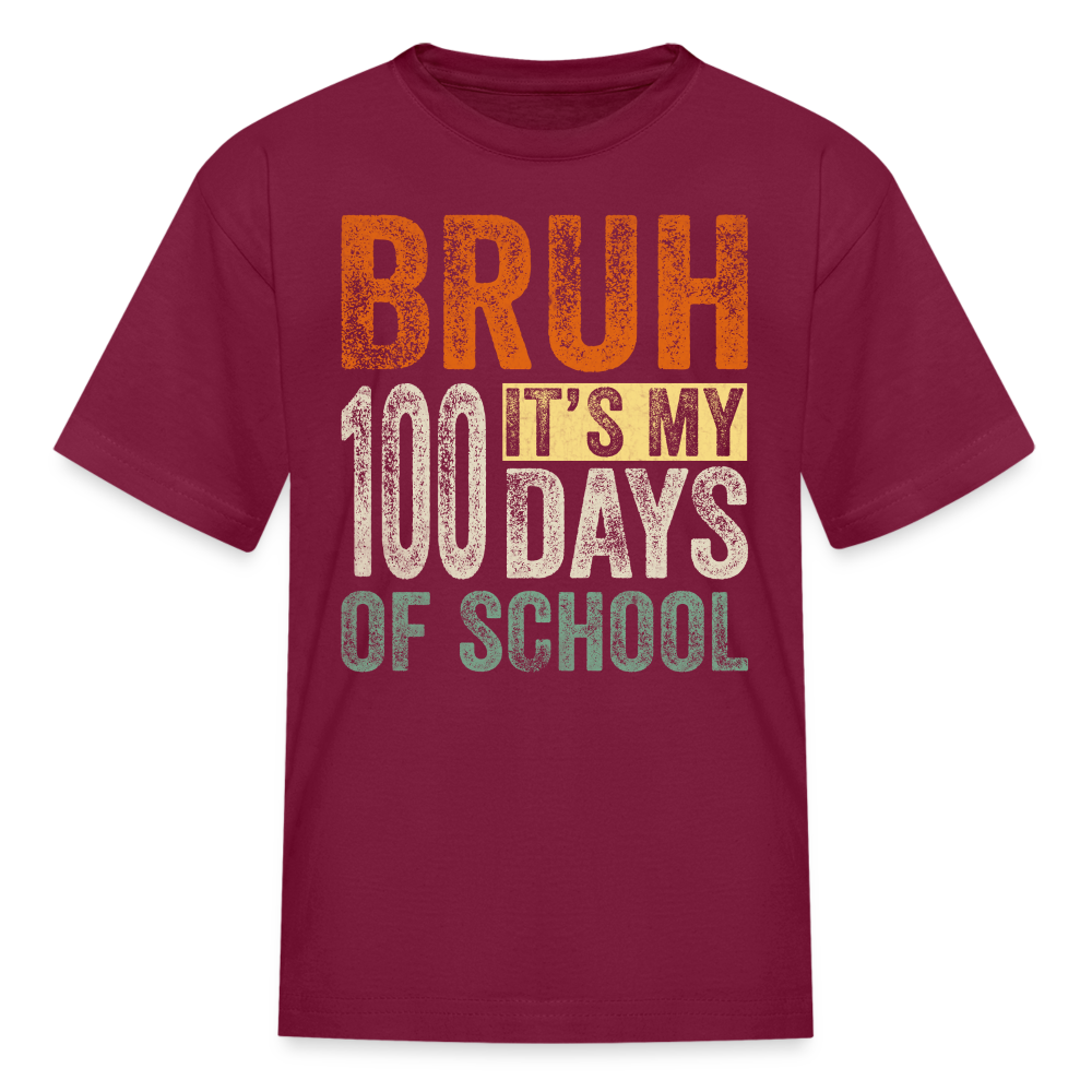 100 Days Of School Shirt For Kids School Milestone T-shirt - burgundy