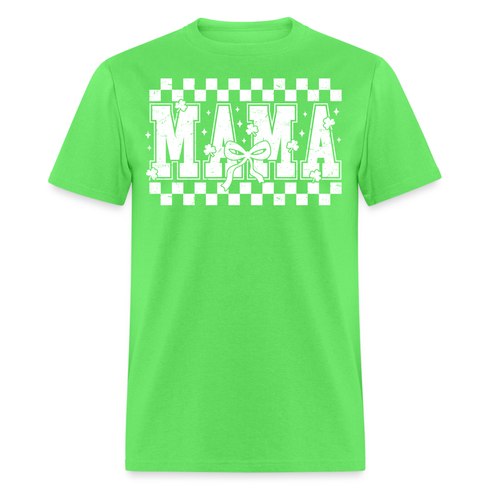 Distressed Mama Clover St. Patrick's Day Gift Tee - kiwi