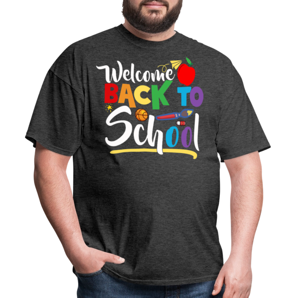 Welcome Back to School Shirt for Teachers First Day of school T-shirt - heather black