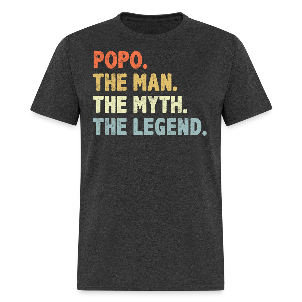 Funny Popo The Man The Myth The Legend T-shirt - heather black