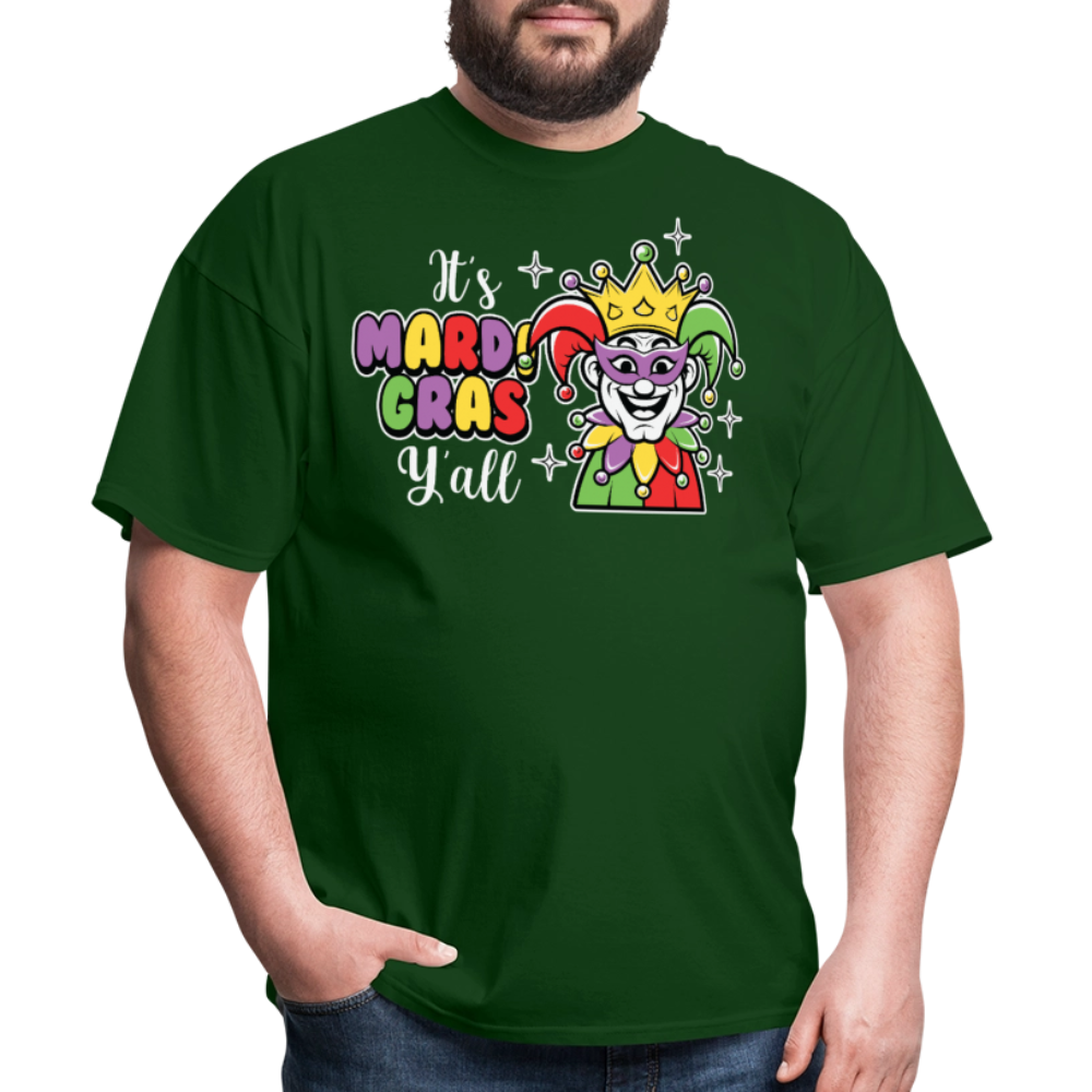 It’s Mardi Gras Y’all Shirt For Party Lovers Mardi Gras Jester T-shirt - forest green