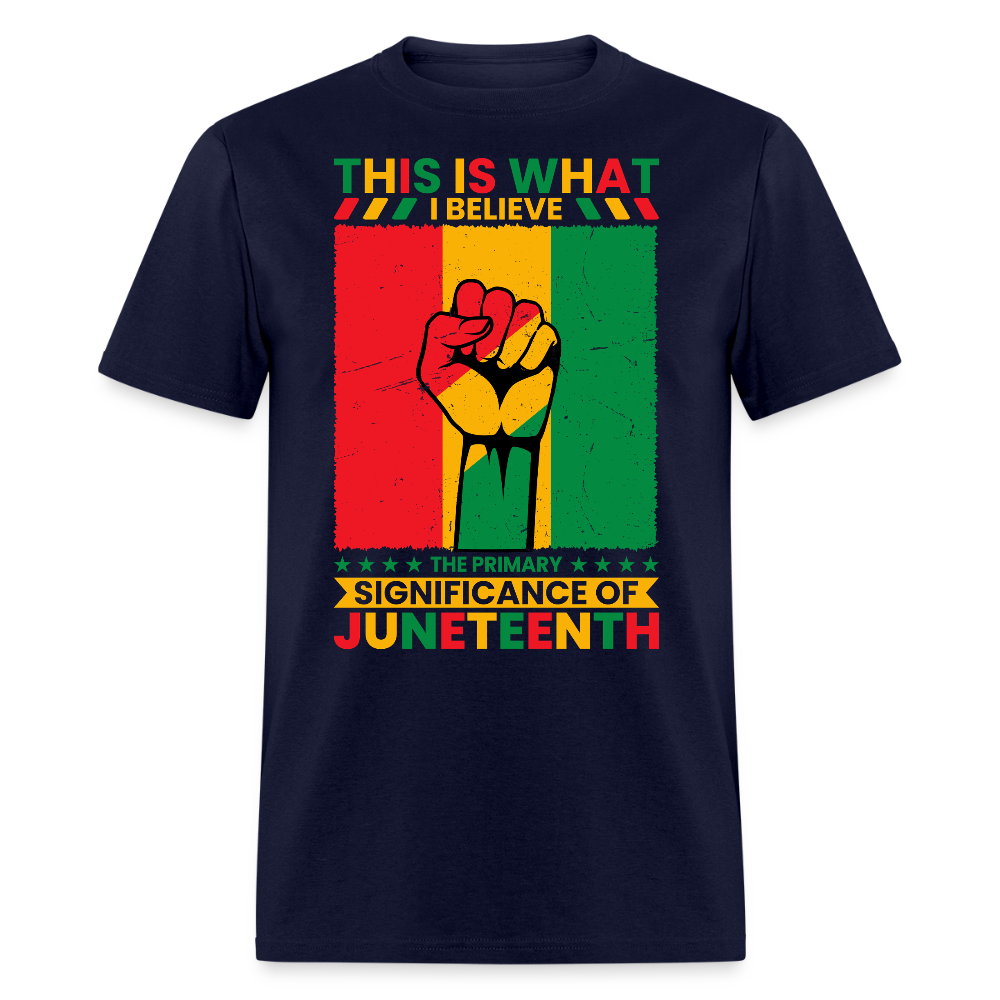 Juneteenth Pride Tee African American Freedom T-shirt - navy