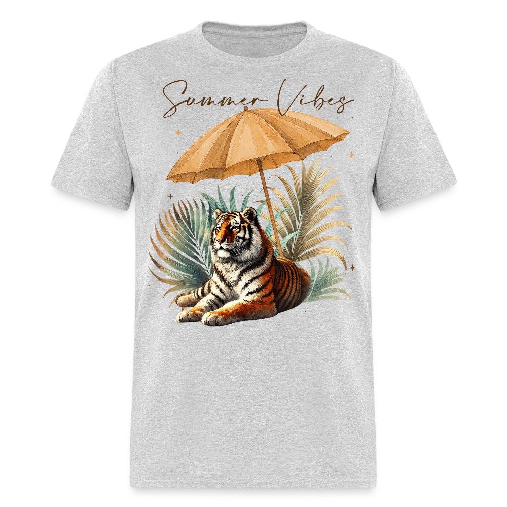 Tropical Wildlife Summer Tiger T-shirt - heather gray