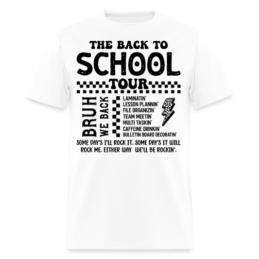 Back To School Tour Teacher T-Shirt - white