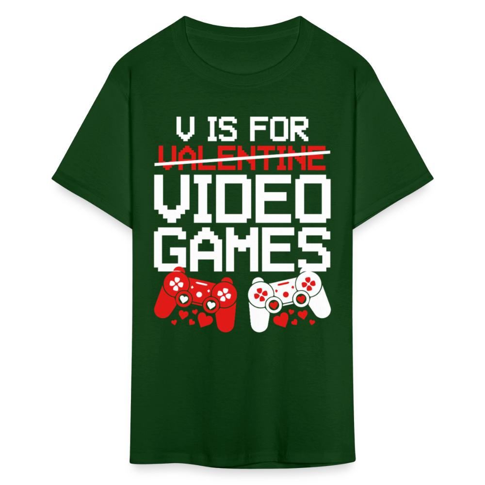 Valentine’s Day Gifts For Gamers Funny Gaming Couple Matching T-shirt - forest green