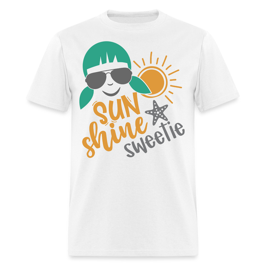 Sunshine Sweetie Girl Summer Beach T-shirt - white