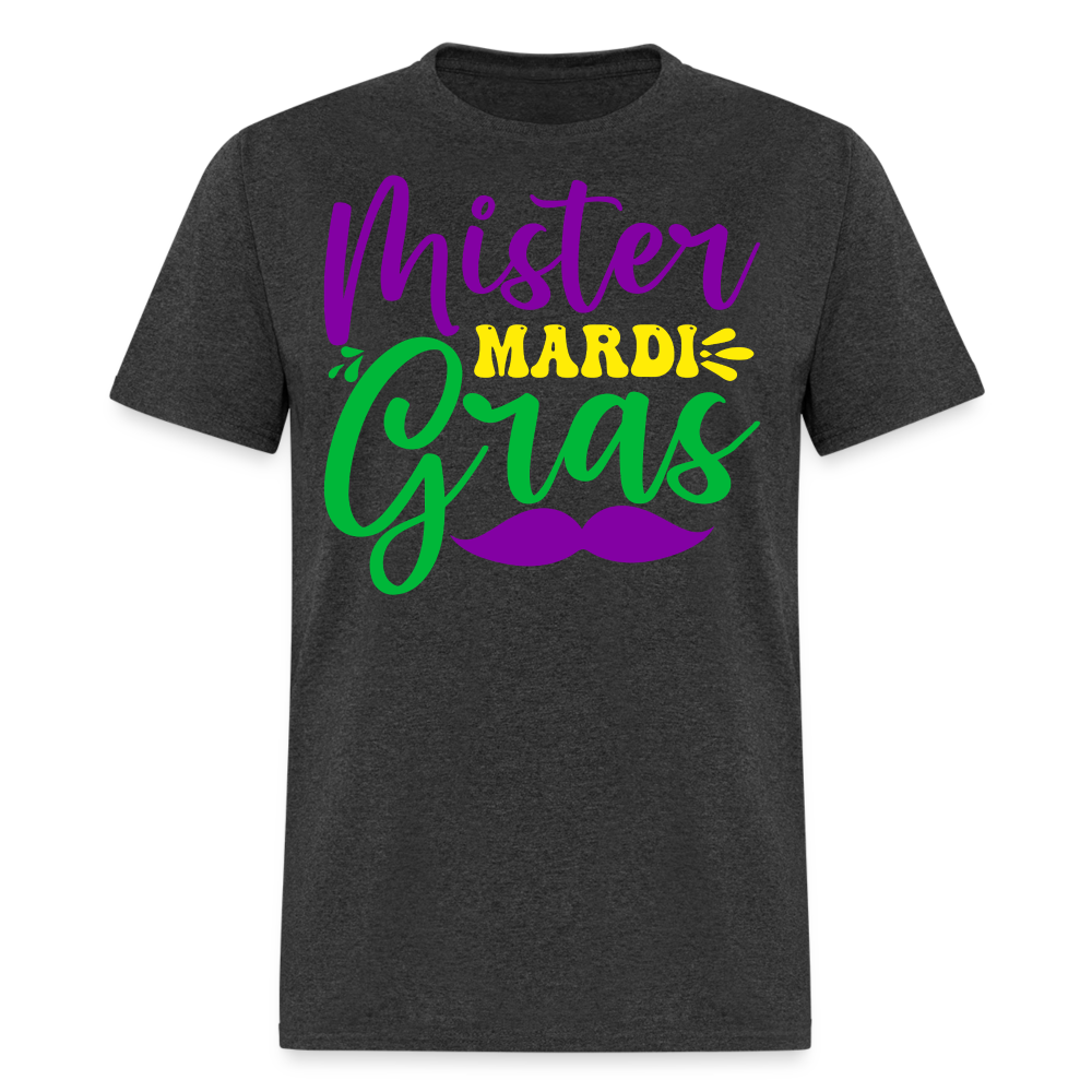 Men's Mardi Gras Graphic Tee Mister Mardi Gras Party T-Shirt - heather black