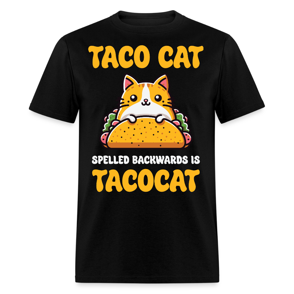 Cute Taco Cat Graphic Tee For Cat Lovers Funny Palindrome T-shirt - black