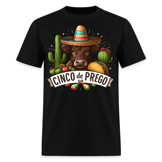 Cinco De Prego Tee  Funny Cinco De Mayo Cow T-shirt - black