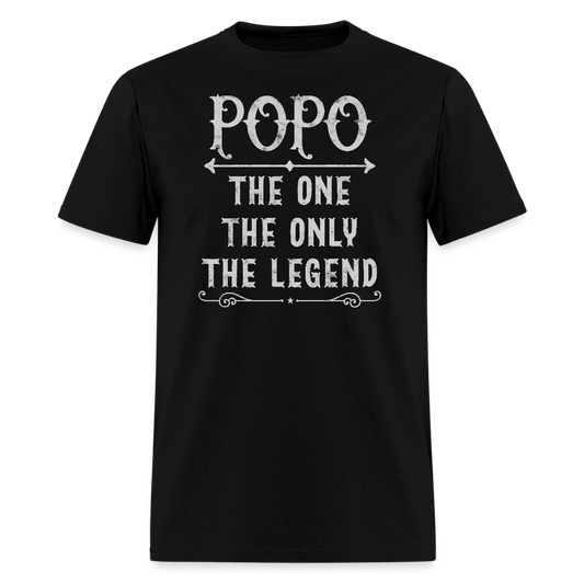 Popo The One The Only The Legend Fathers Day T-Shirt - black