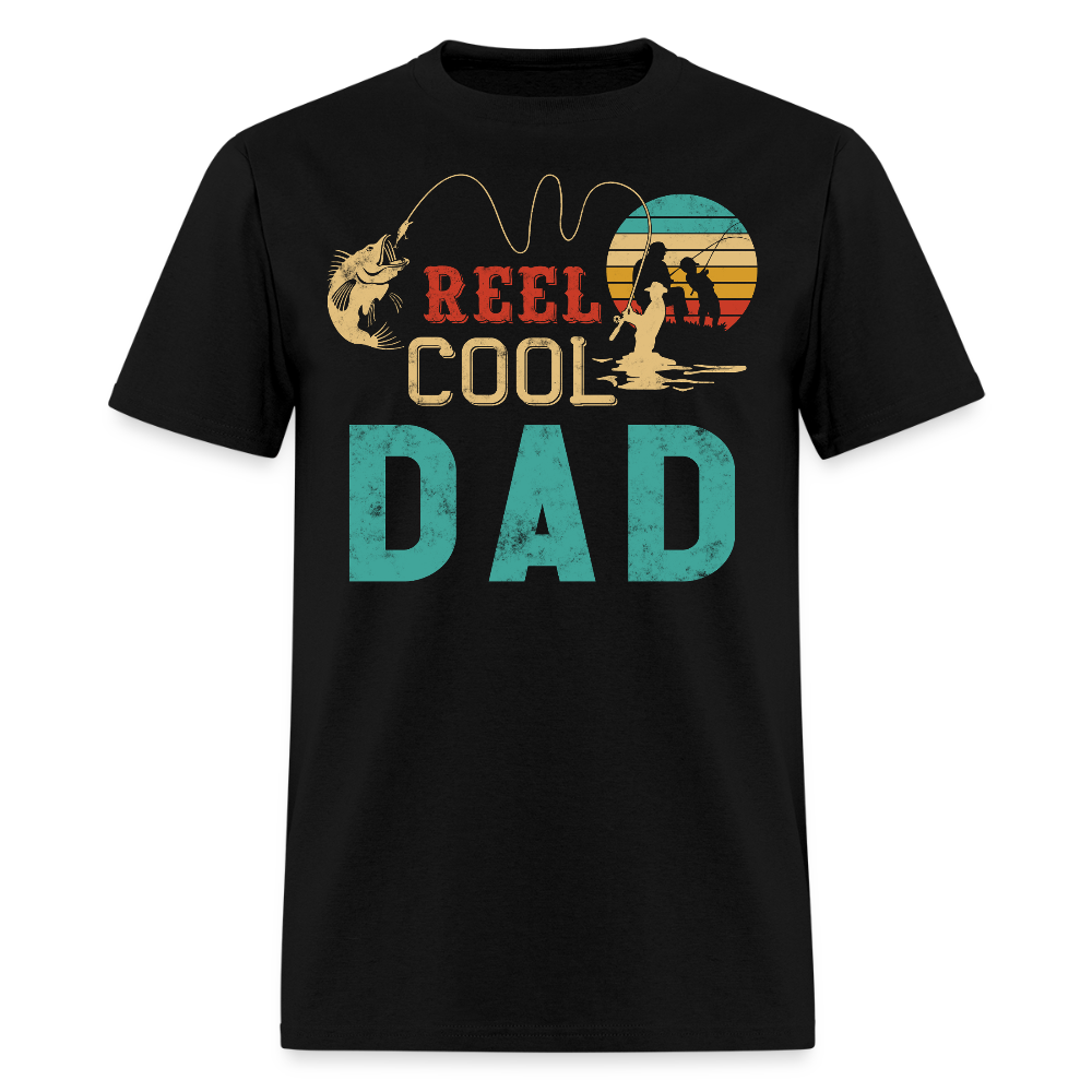 Reel Cool Dad Father's Day Gift For Fisherman T-Shirt - black