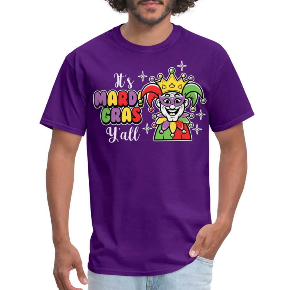 It’s Mardi Gras Y’all Shirt For Party Lovers Mardi Gras Jester T-shirt - purple