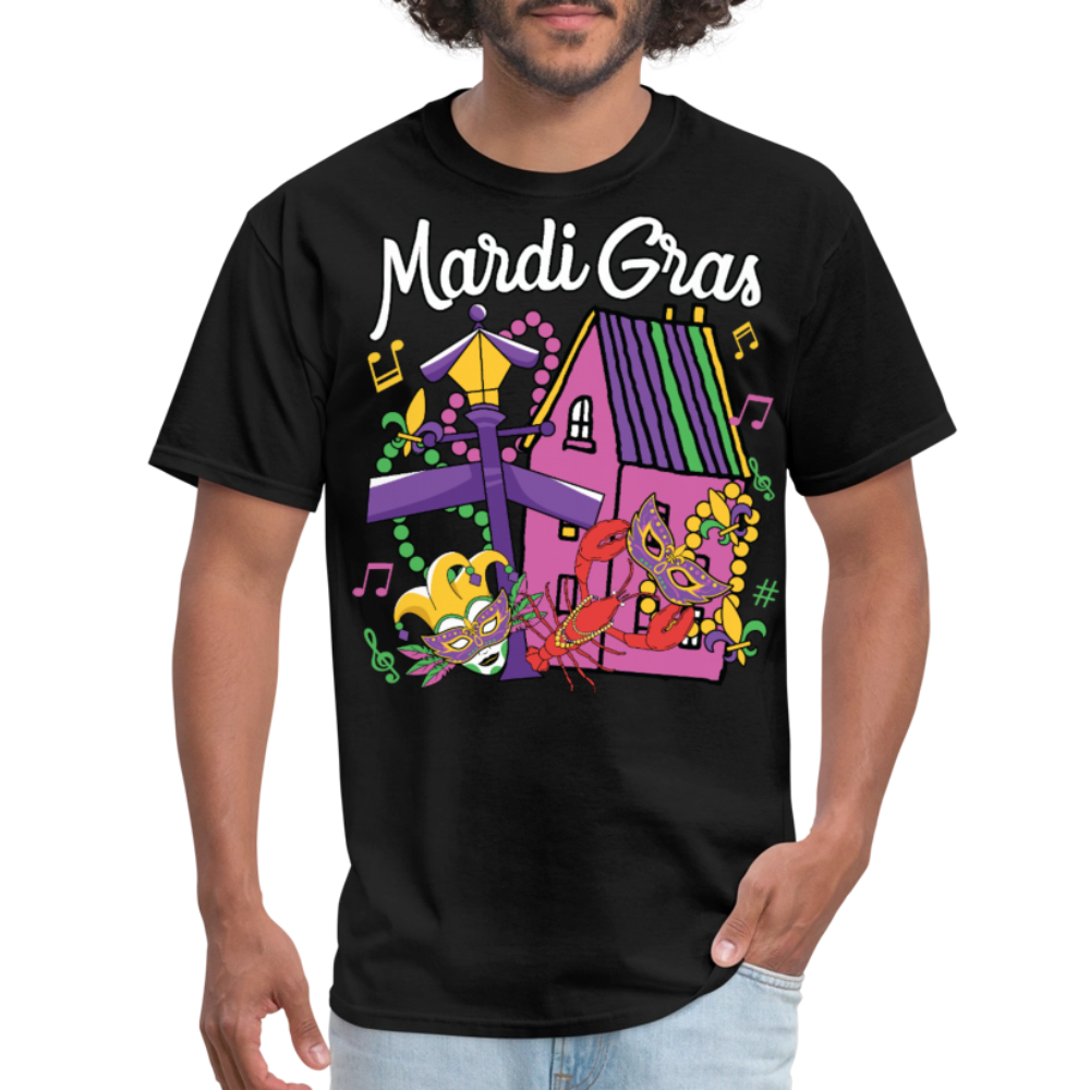 New Orleans Themed Festival Tee For Parades Mardi Gras T-shirt - black