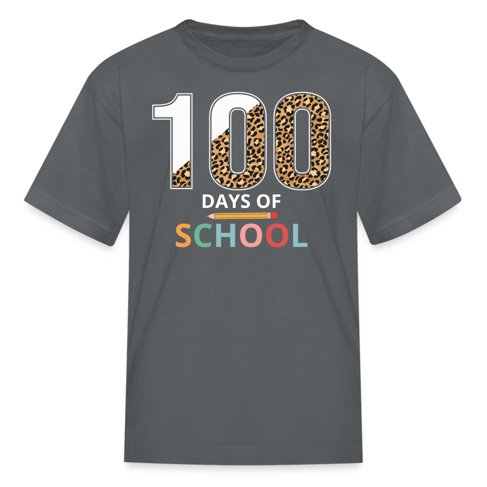 100 Days Of School Shirt For Boys Colorful School Milestone Kids T-shirt - charcoal