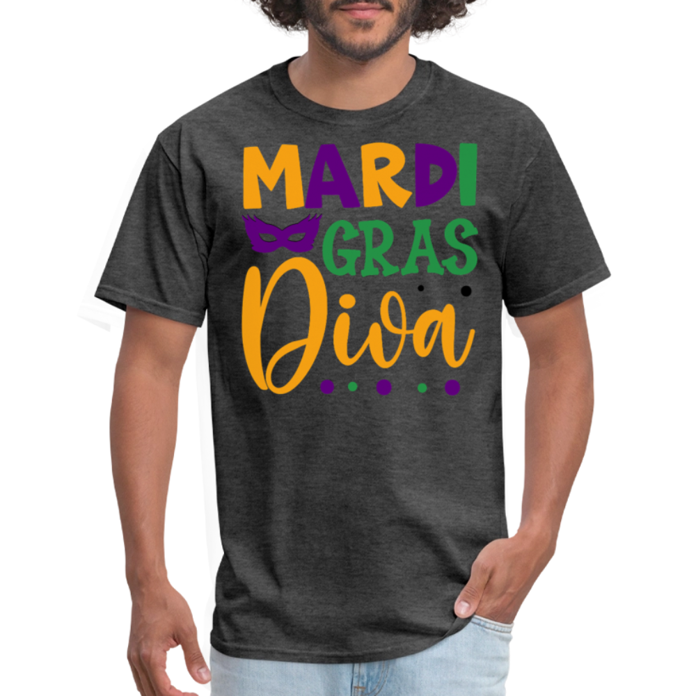 Stylish Mardi Gras Celebration Tee Mardi Gras Diva T-shirt - heather black