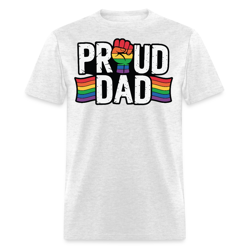 Supportive Gay Pride Father Proud Dad LGBTQ T-shirt - light heather gray