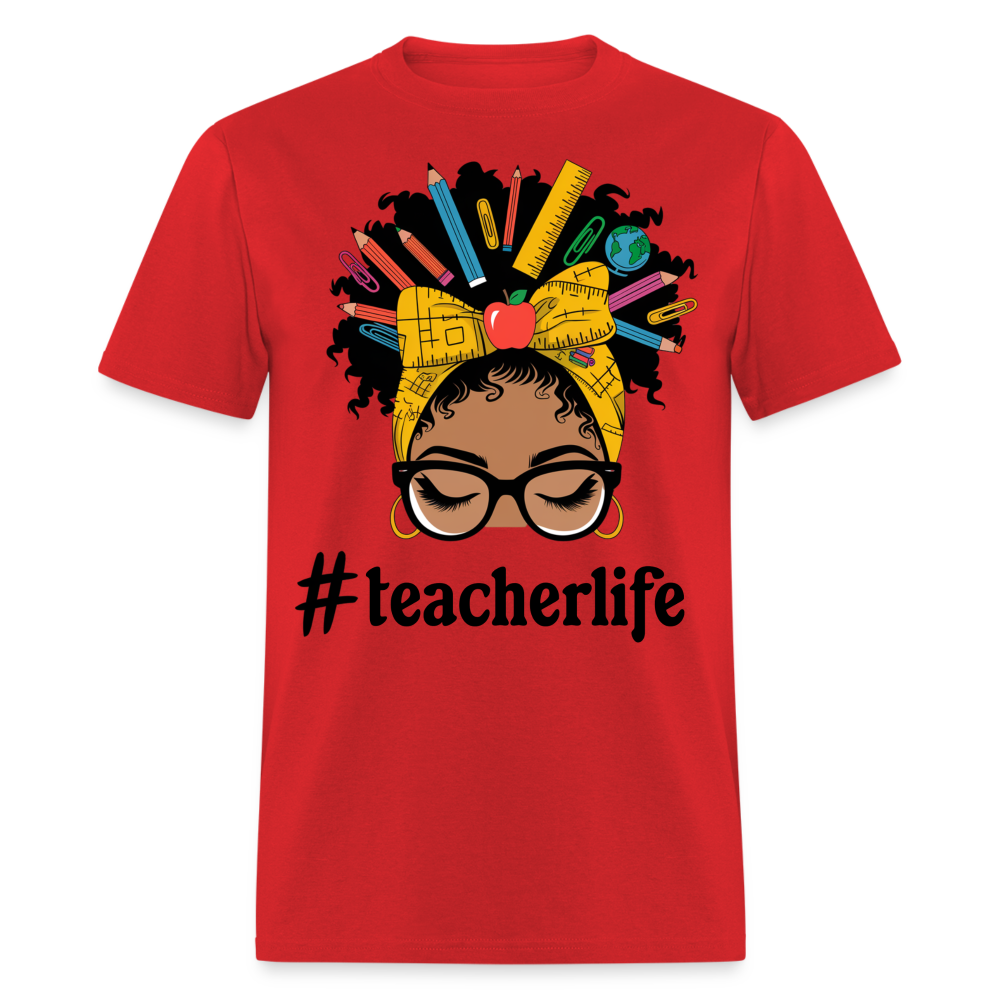 Funny Teacher Life Tee For Women Teacher Appreciation Gift T-shirt - red