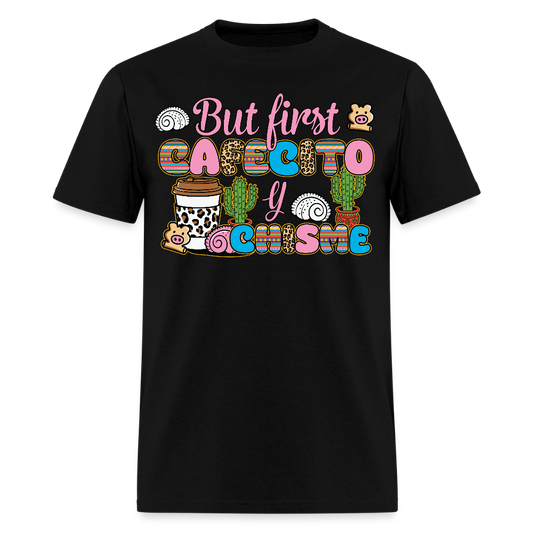 Funny Cafecito Y Chisme Tee Latina Coffee Lover T-shirt - black