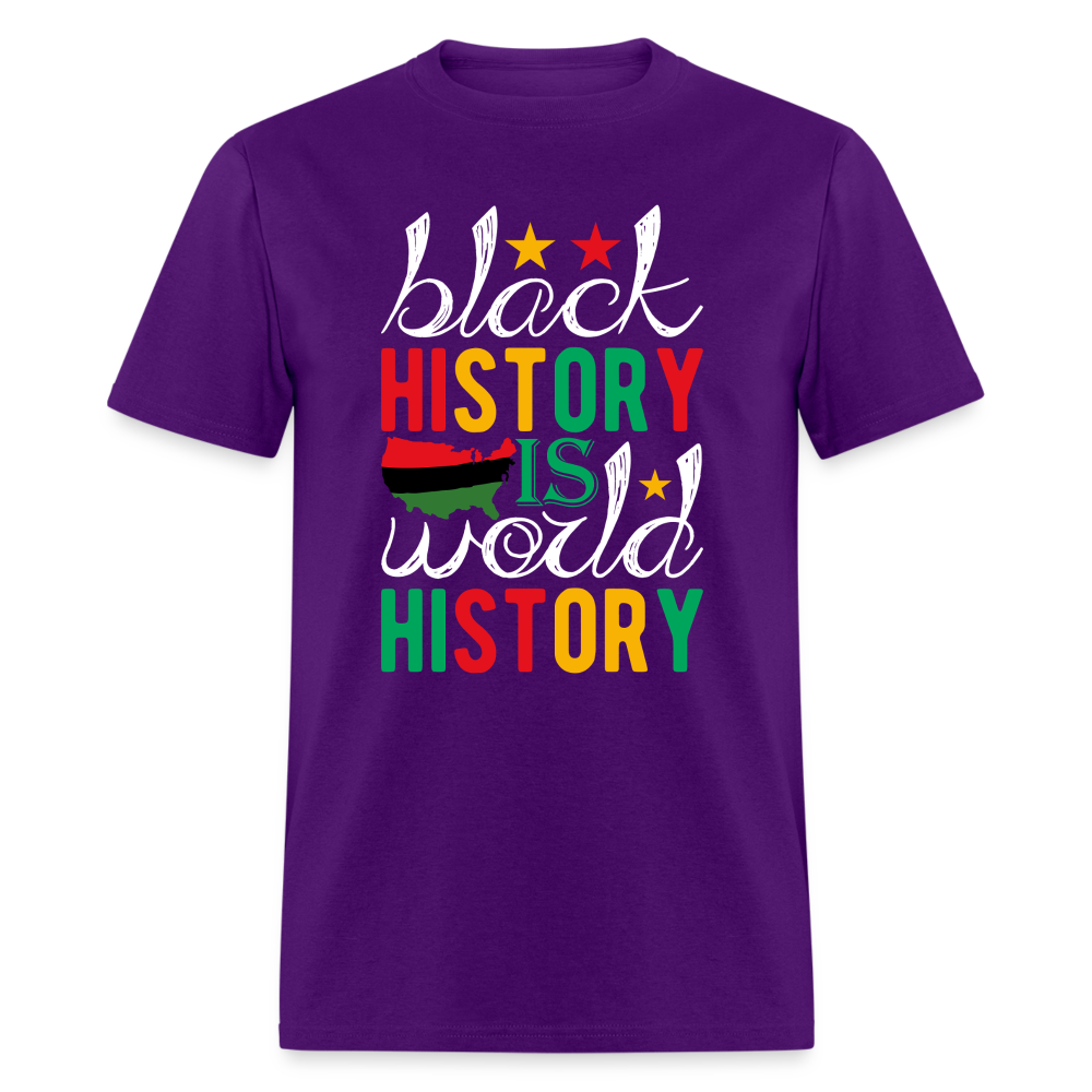 African American Heritage Tee Black History is World History T-shirt - purple