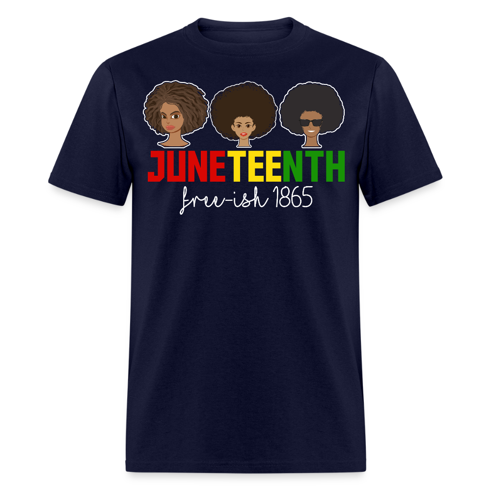 African American heritage Tee 1865 Juneteenth Free-ish T-shirt - navy