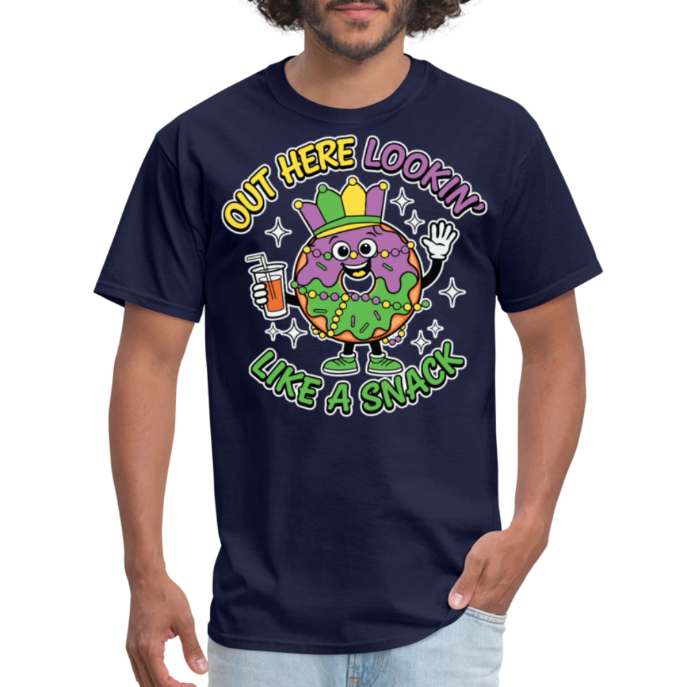 Funny Mardi Gras outfits Lookin’ like A Snack festival T-shirt - navy